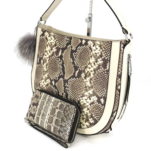 3PCS Michael Kors Python Convertible Bag Wallet - Picture 2 of 8